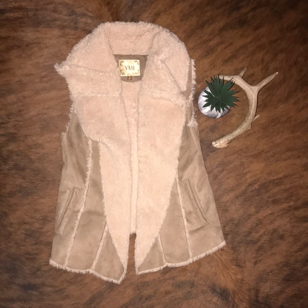 Sherpa suede vest